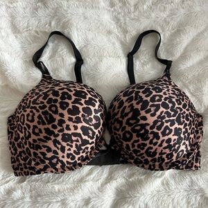 Victoria's Secret Black and Brown Leopard Bra